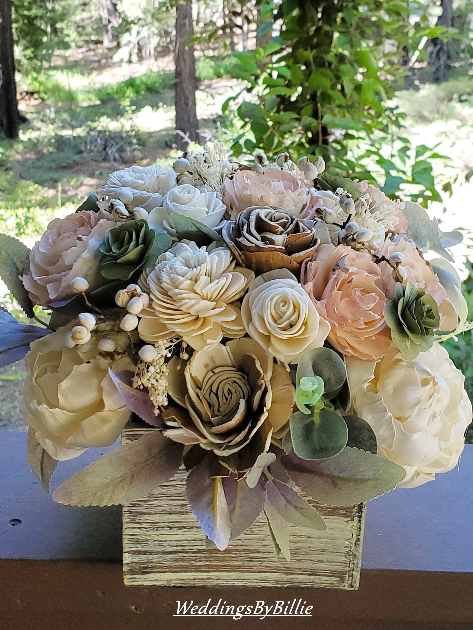 Blush Sage Green Centerpiece/Sola Flowers Ships FREE Etsy