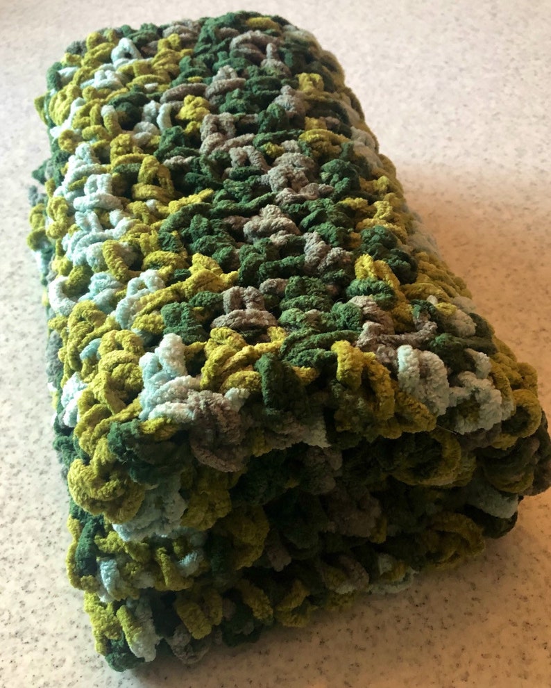 Sale Forest Sage Chunky baby blanket hand crocheted blanket Etsy