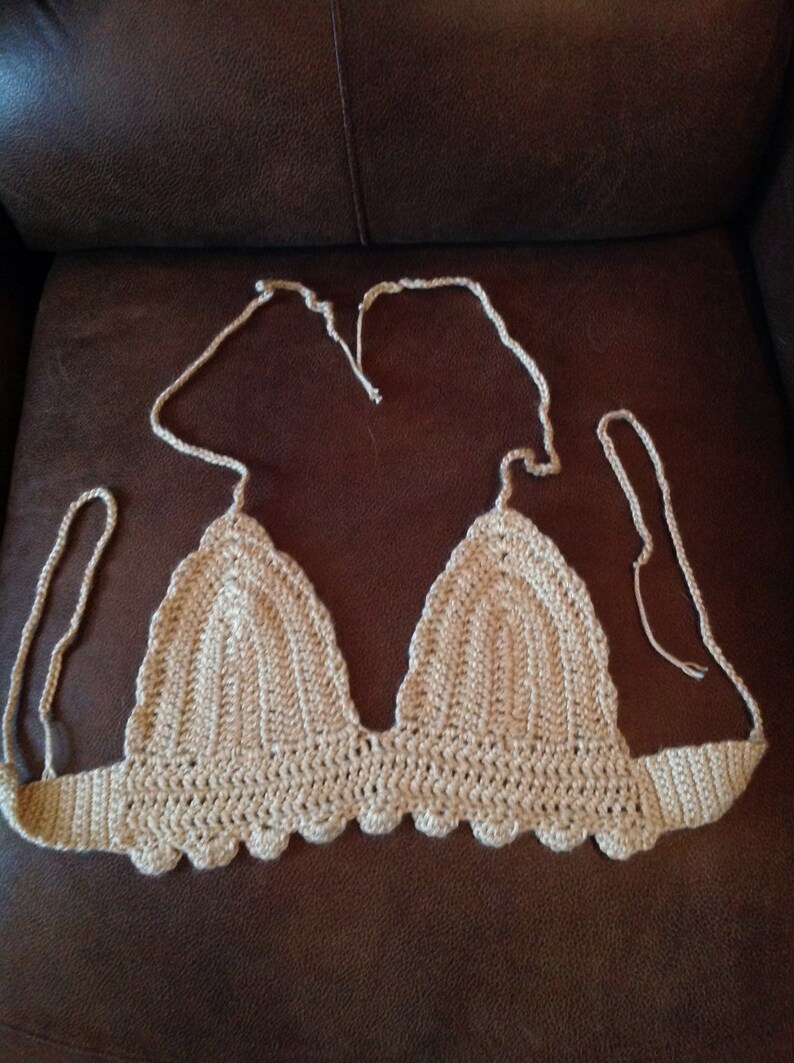 Oatmeal halter festival top ~bratop ~bikini top ~gypsy ~crop top ~boho hippie top