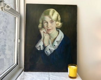 Frauenportrait | Original Kunst | Ölgemälde Portrait | 20. Jh. Gemälde | Deutsche Künstlerin | Europäische Kunst | Antike Kunst
