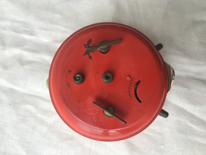 German Alarm Clock | Vintage Alarm Clock | Persimmon Orange Colour | Vintage Style Decor | Boho Style image 4