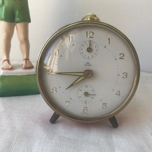 German Alarm Clock | Vintage Alarm Clock | Persimmon Orange Colour | Vintage Style Decor | Boho Style image 6