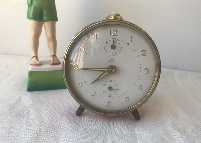 German Alarm Clock | Vintage Alarm Clock | Persimmon Orange Colour | Vintage Style Decor | Boho Style image 6