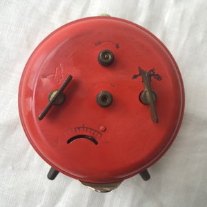German Alarm Clock | Vintage Alarm Clock | Persimmon Orange Colour | Vintage Style Decor | Boho Style image 5