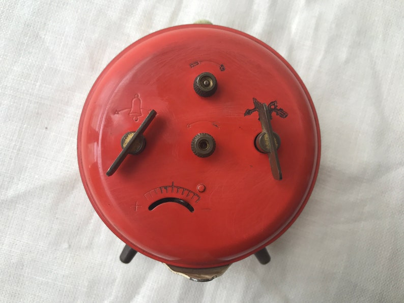 German Alarm Clock | Vintage Alarm Clock | Persimmon Orange Colour | Vintage Style Decor | Boho Style image 5