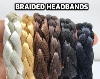 Braided Headband synthetic hair bands human hair like hair band Hand-made