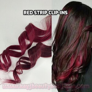 Bright red human hair extensions Clearance