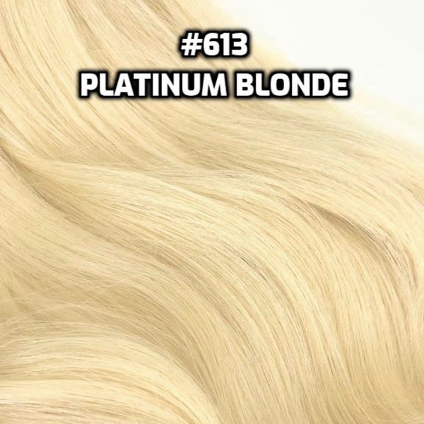 100% Human Hair WIRE extension Hand-made #613-Platinum Blonde