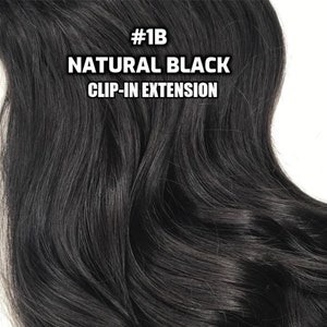 Clip-ins 100% echt haar #1B natuurlijk zwart Handgemaakte clip-in hairextensions