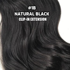 Clip-ins 100% Human hair #1B Natural Black Hand-made Clip-in hair extensions