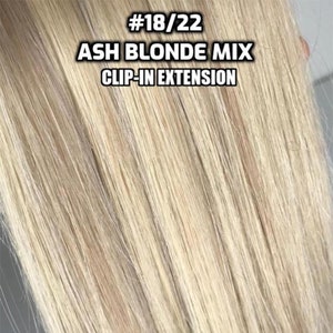 Clip-ins 100% Echthaar Aschblond-Mix Handgefertigte Clip-in Haarverlängerungen