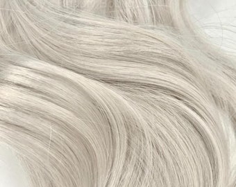 WIRE extension Light Silver White Gray Icy Silver 100% Human Hair Hand-made