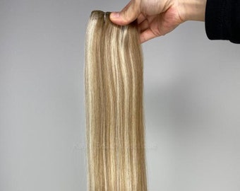 Weft Medium Ash Blonde Mix #10/613 Weave 100% Remy Human hair