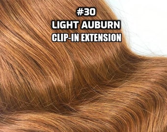 Clip-ins #30 Light Auburn 100% Human hair Clip-in hair extensions Hand-made