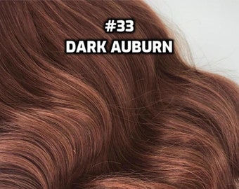 100% Human Hair WIRE extension Hand-made Dark Auburn