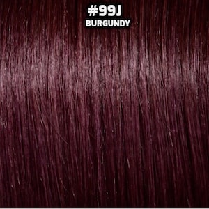 WIRE halo extensions Burgundy Wine #99J 100% Human Hair Hand-made