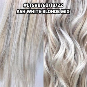 WIRE extension Ash White Blonde Mix #LTSVB/60/18/22 100% Human Hair Hand-made