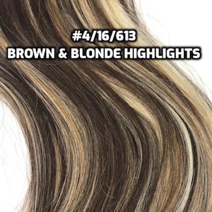 WIRE halo extensions Brown & Blonde Mix 100% Human Hair Hand-made
