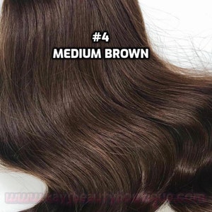 WIRE extension 4 Medium Brown 100% Human Hair Hand-made 画像 1