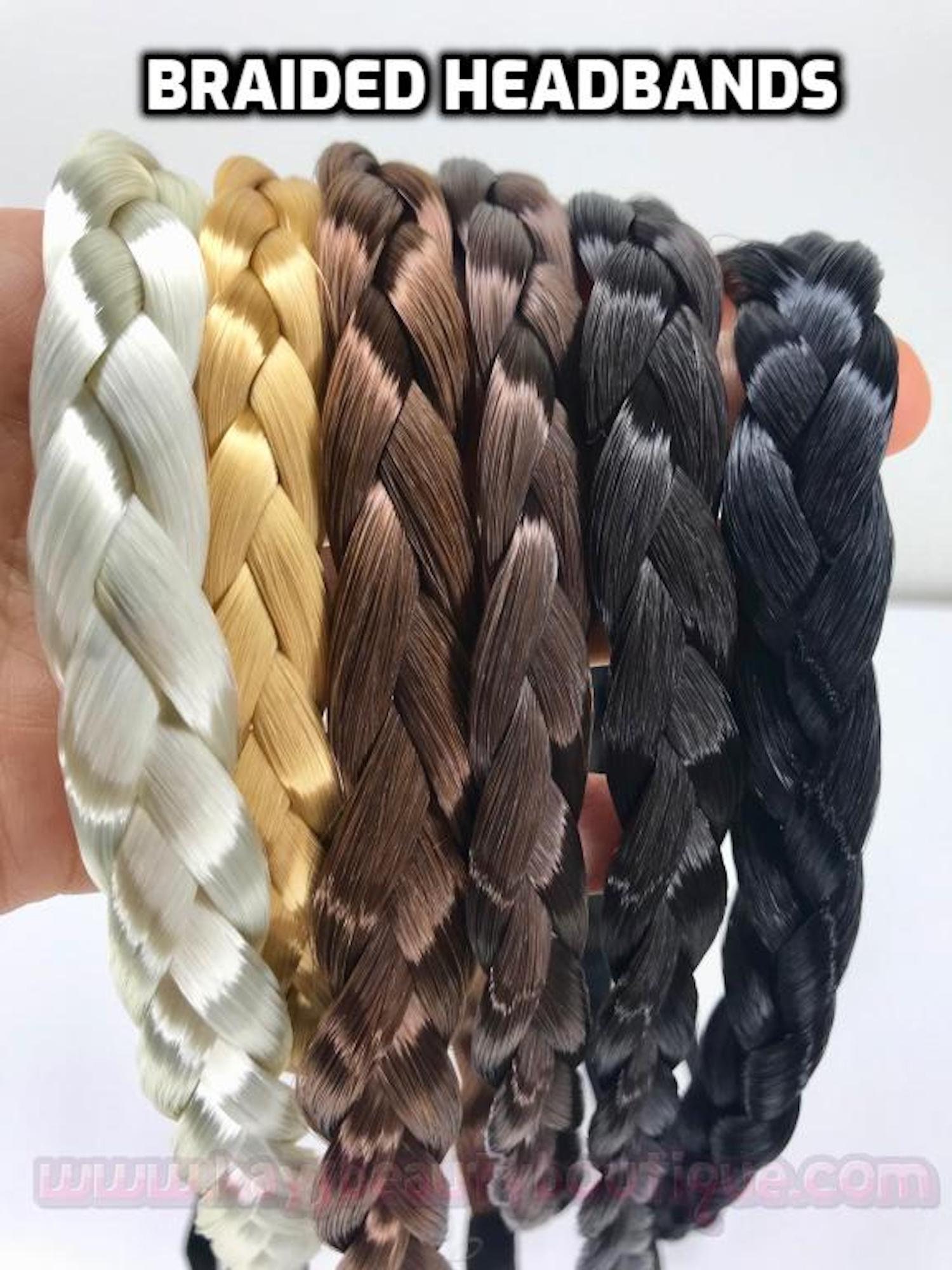 Braided Headband Synthetic Hair Bands Human Hair Like Hair Band Hand-made 