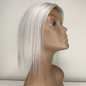 Hair Toppers Light Silver Mono 100% Virgin Remy Hair 12"