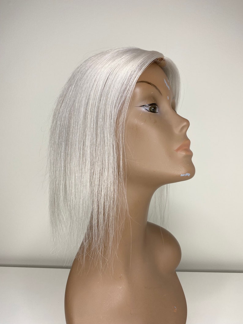 Hair Toppers Light Silver Mono 100% Virgin Remy Hair 12"