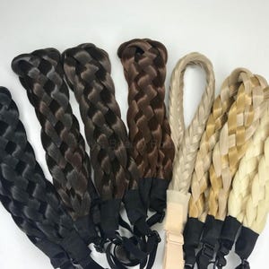 Fascia per capelli intrecciata LARGA di qualità premium, realizzata a mano con capelli sintetici simili a capelli umani.