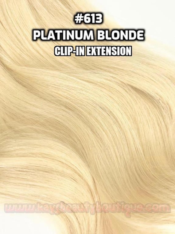 Clip Ins 100 Human Hair 613 Platinum Blonde Hand Made Etsy