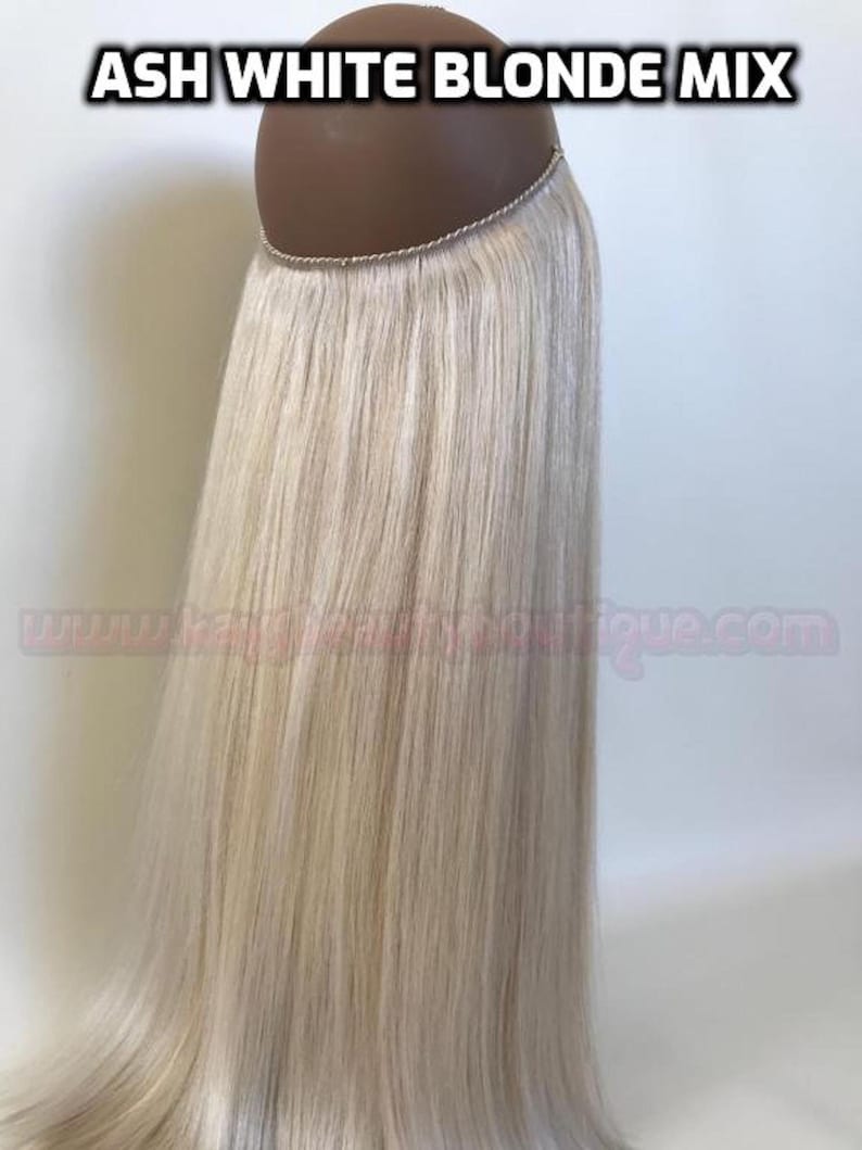 etsy.com | Ash White Blonde Mix Hand-made Clip-in hair extensions