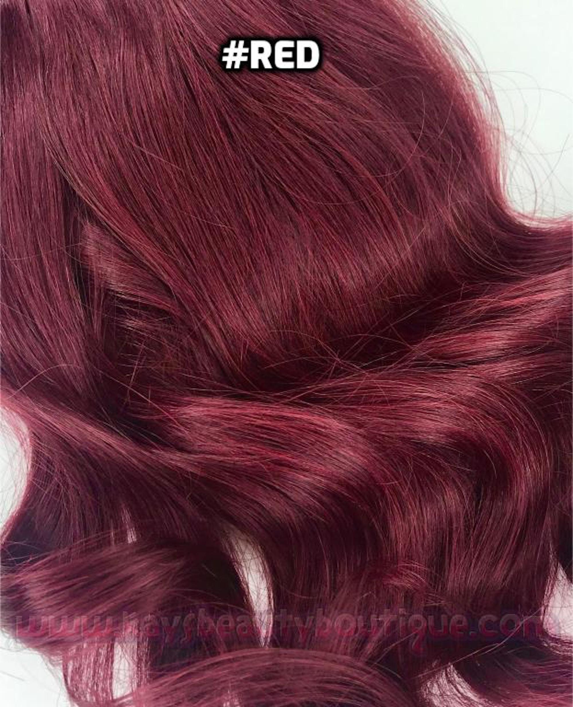 human hair extensions red wine