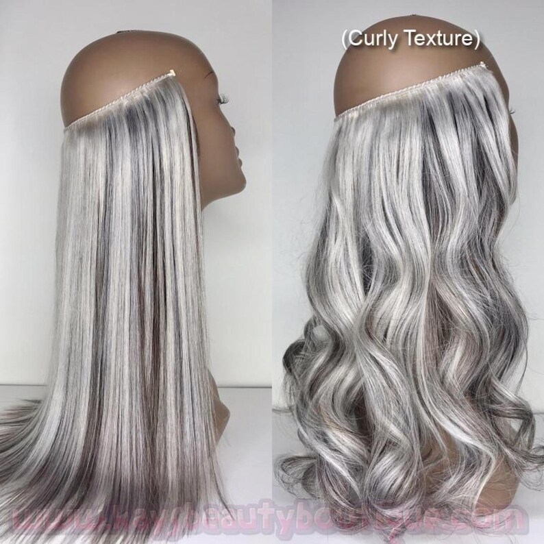 100 Human Hair HALO Salt&Pepper FlipinHalo style extension Etsy