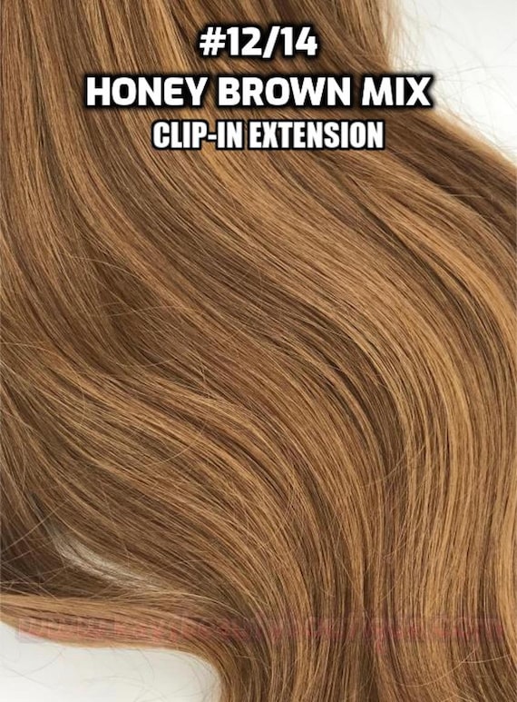 Light honey brown real hair clip in extensions clip-in hair extensions light brown. – Irresistible Me main image 3