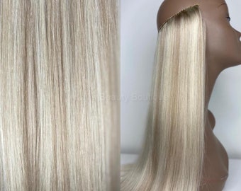 WIRE extension Light Ash Blonde Mix #18/22A 100% Human Hair Hand-made