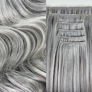 Clip-ins Salt&Pepper 100% Human hair Hand-made hair extensions