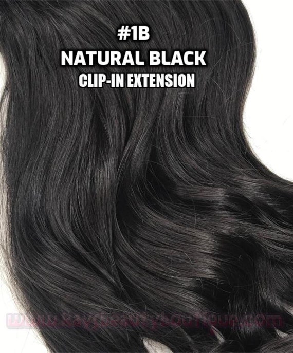 Clip-ins 100% Human Hair 1B Natural Black Hand-made Clip-in - Etsy