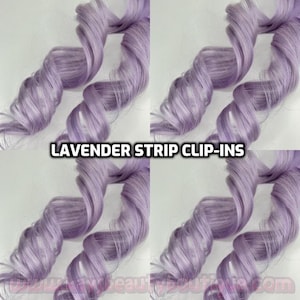 Lavender Clip-ins streaks strips 100% Human hair 1pc
