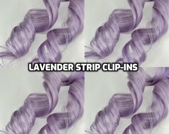 Lavender Clip-ins streaks strips 100% Human hair 1pc