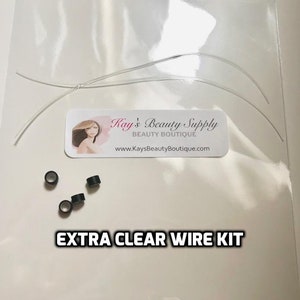 Extra Clear Elastic band(2pcs) & Micro beads(4pcs)-2 colors available(Dark Brown or Blonde)
