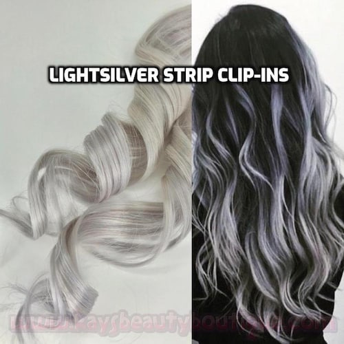 100% Human Hair White Silver Gray Platinum Blonde Strip - Etsy