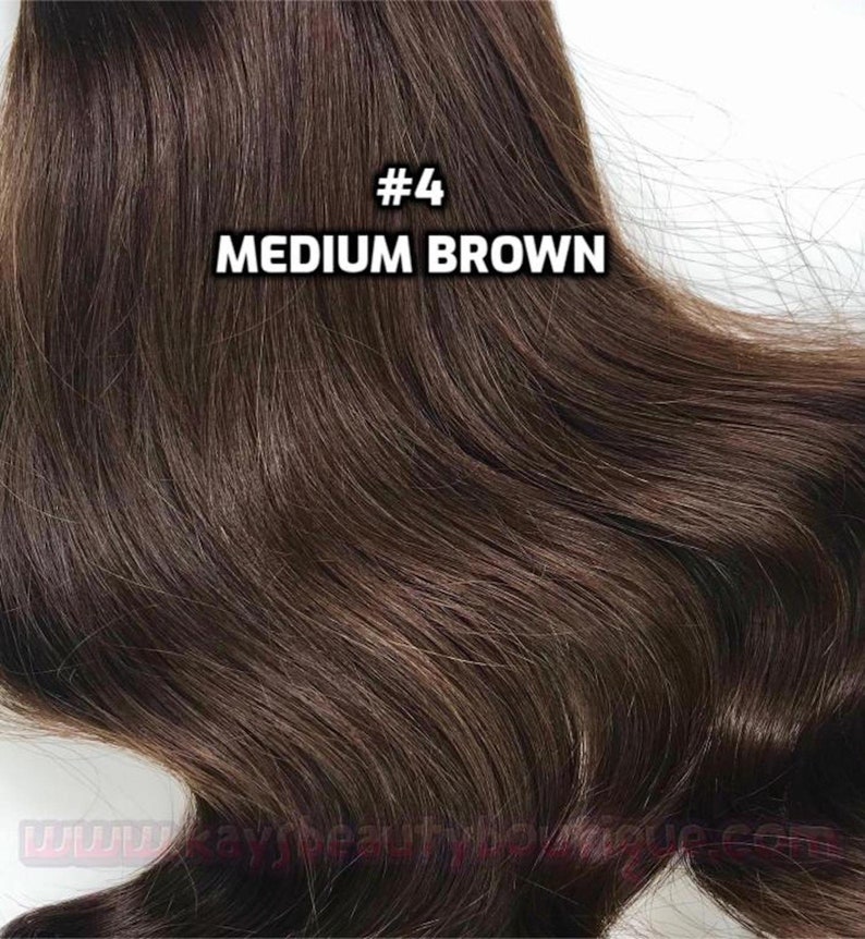 WIRE extension 4 Medium Brown 100% Human Hair Hand-made 画像 1