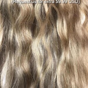 Clip-ins 100% Human hair Medium Ash Blonde Mix Hand-made Clip-in hair extensions image 9