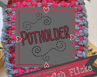 PDF How to Make a Potholder, Potholder Tutorial, Weaving Loom, Potholder Instructions, Weaving 101,Warp, Weft,Digital Download,Pattern