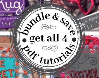 PDF, ALLE 4, Komplettangebot, Mug Rug, Topflappen, Loopers, Secret Shortcut, TheSwedishFlicka, Anleitung, Loops, Weben, Muster