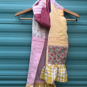 Patchwork Scarf, PETULAH, BOHO, Shabby Chic, MoriKei, Scrappy, Upcycle,Hippie, Urban Nomad,Anthropologie Style,Bohemian,Gypsy, One-of-a-kind