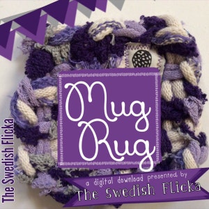 PDF How to make a Mug Rug, Topflappen Loom, Anleitungen, Das schwedische Flicka, Tutorial, Potholder, Loopers, Loops, Weaving, Coasters