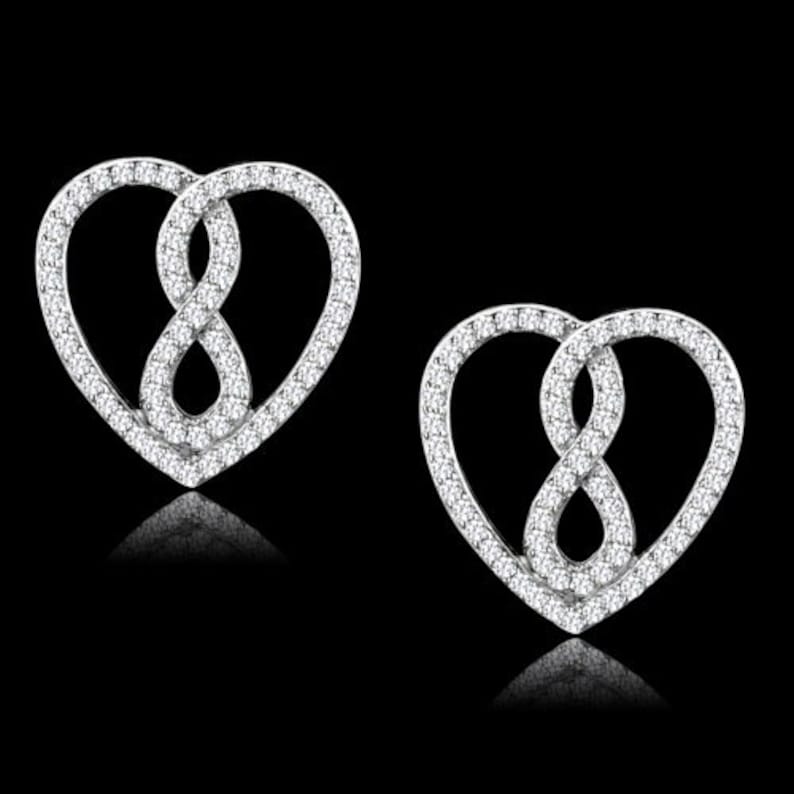 Ts549-925 Sterling Silver Earrings Rhodium Women Aaa Grade Cz Clear A874-ts549
