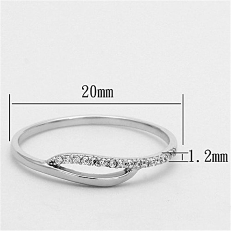 Ts145-925 Sterling Silver Ring Rhodium Women Aaa Grade Cz Clear A874-ts145