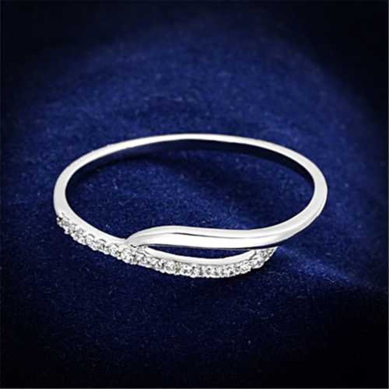 Ts145-925 Sterling Silver Ring Rhodium Women Aaa Grade Cz Clear A874-ts145