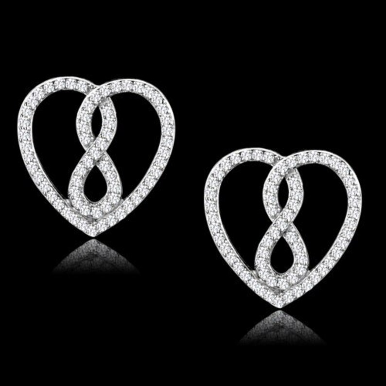 Ts549-925 Sterling Silver Earrings Rhodium Women Aaa Grade Cz Clear A874-ts549