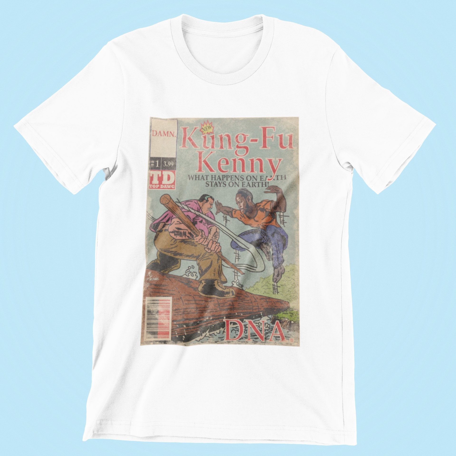 Kung Fu Kenny DNA Comic T Shirt - Kendrick Lamar - Unisex Heavy Cotto…